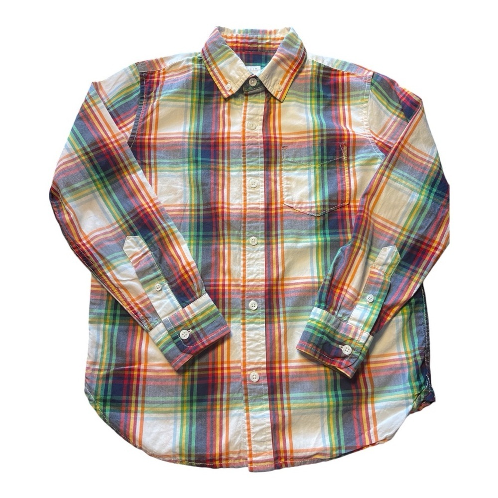 Gap Kids | Boys Bright Plaid Cotton Button Down Shirt